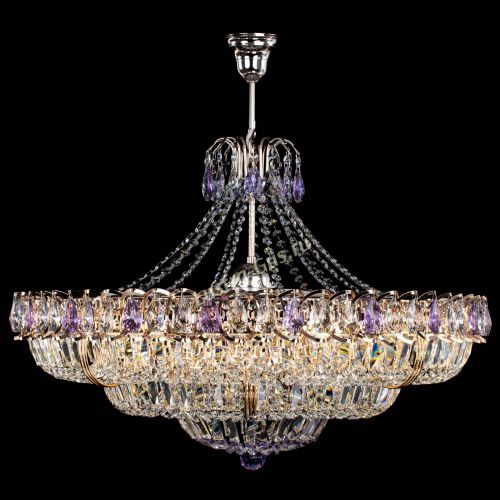 Люстра Двойное кольцо пластинка с подвесом Фиолетовая в Саратове Гусь Хрустальный