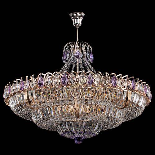 Люстра Двойное кольцо пластинка с подвесом Фиолетовая в Саратове Гусь Хрустальный