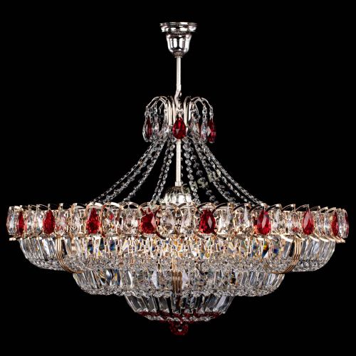 Люстра Двойное кольцо пластинка с подвесом Красная в Саратове Гусь Хрустальный