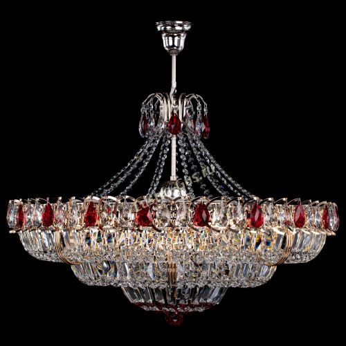 Люстра Двойное кольцо пластинка с подвесом Красная в Саратове Гусь Хрустальный