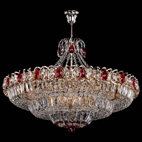 Люстра Двойное кольцо пластинка с подвесом Красная в Саратове Гусь Хрустальный