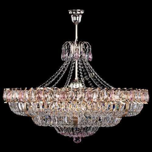 Люстра Двойное кольцо пластинка с подвесом Розовая в Саратове Гусь Хрустальный