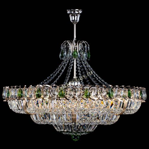 Люстра Двойное кольцо пластинка с подвесом Зеленая в Саратове Гусь Хрустальный