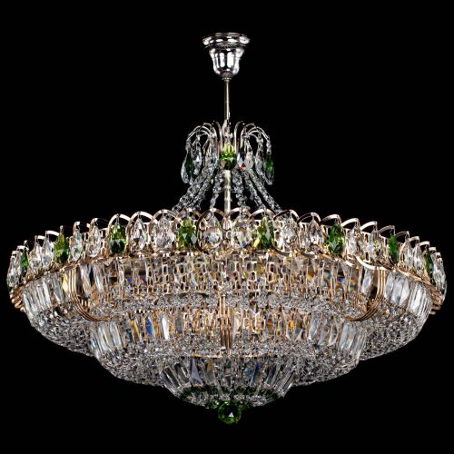 Люстра Двойное кольцо пластинка с подвесом Зеленая в Саратове Гусь Хрустальный