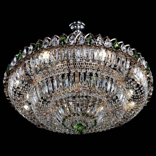 Люстра Двойное кольцо пластинка с подвесом Зеленая в Саратове Гусь Хрустальный