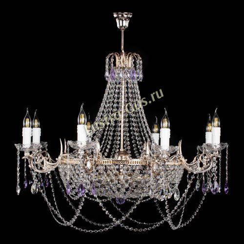 Люстра Елизавета №13 фиолетовая в Саратове Гусь Хрустальный