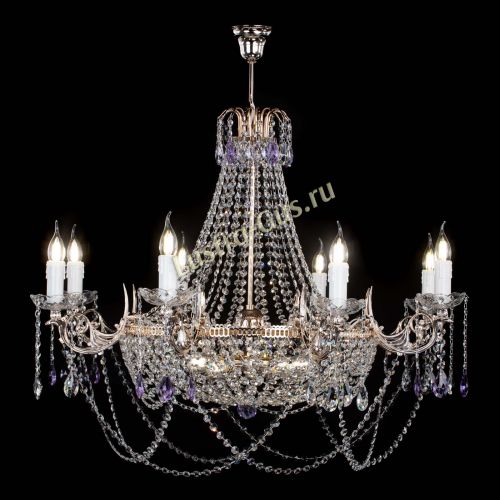 Люстра Елизавета №13 фиолетовая в Саратове Гусь Хрустальный