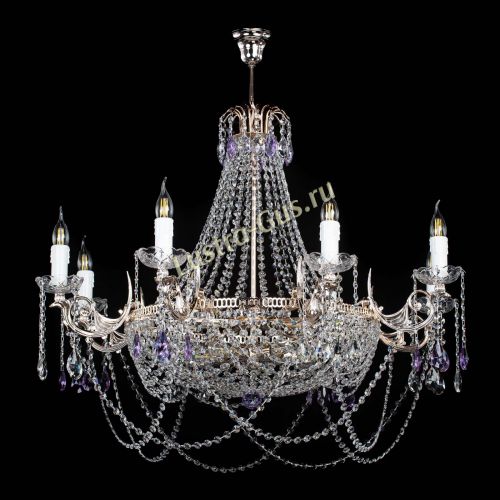 Люстра Елизавета №13 фиолетовая в Саратове Гусь Хрустальный
