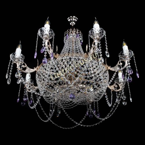 Люстра Елизавета №13 фиолетовая в Саратове Гусь Хрустальный