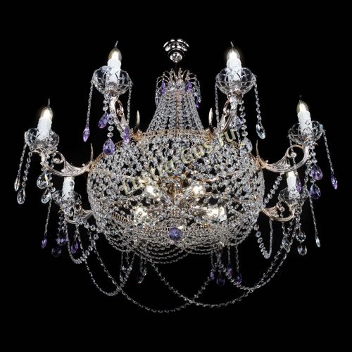 Люстра Елизавета №13 фиолетовая в Саратове Гусь Хрустальный