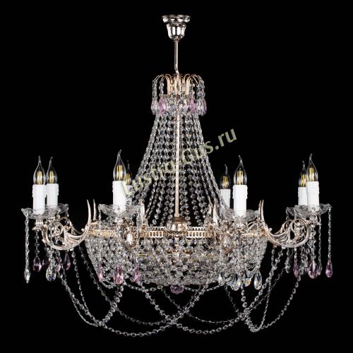 Люстра Елизавета №13 розовая в Саратове Гусь Хрустальный