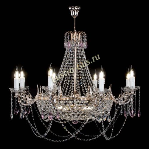 Люстра Елизавета №13 розовая в Саратове Гусь Хрустальный