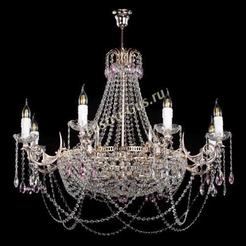 Люстра Елизавета №13 розовая в Саратове Гусь Хрустальный