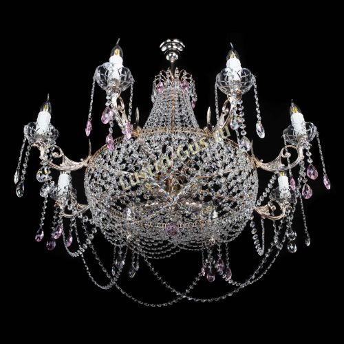 Люстра Елизавета №13 розовая в Саратове Гусь Хрустальный