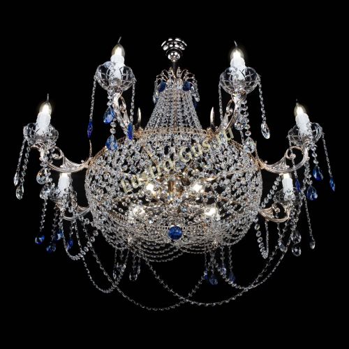 Люстра Елизавета №13 синяя в Саратове Гусь Хрустальный