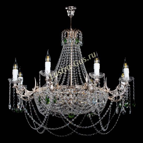 Люстра Елизавета №13 зеленая в Саратове Гусь Хрустальный