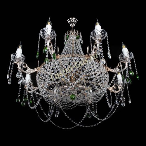 Люстра Елизавета №13 зеленая в Саратове Гусь Хрустальный