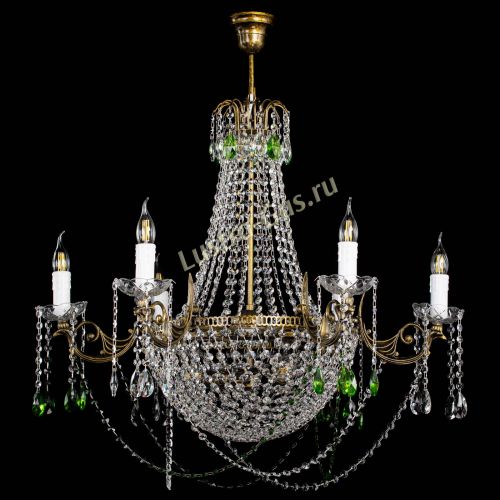 Люстра Елизавета малая №9 под бронзу Зеленая в Саратове Гусь Хрустальный