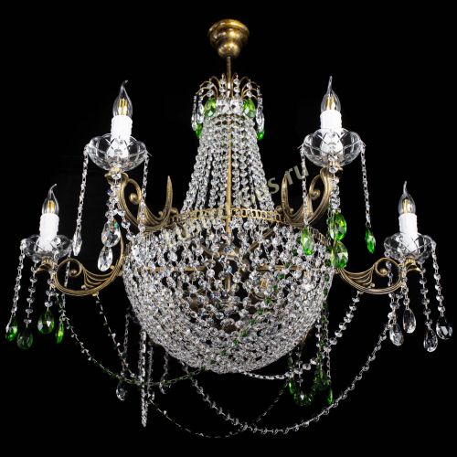 Люстра Елизавета малая №9 под бронзу Зеленая в Саратове Гусь Хрустальный