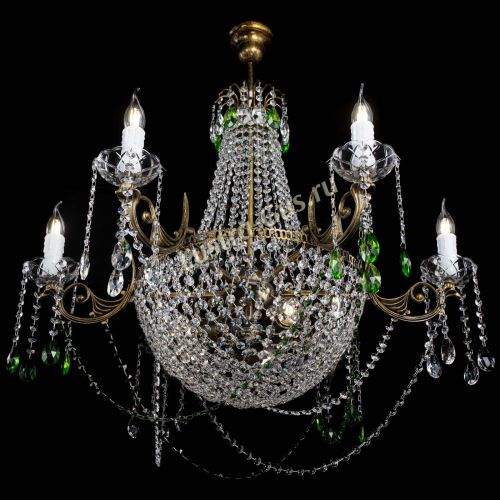 Люстра Елизавета малая №9 под бронзу Зеленая в Саратове Гусь Хрустальный