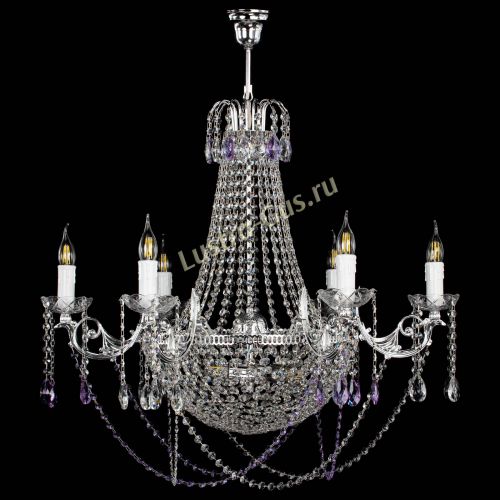 Люстра Елизавета малая №9 фиолетовая в Саратове Гусь Хрустальный