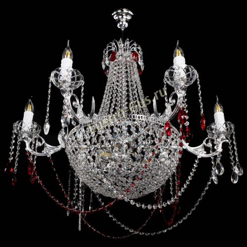 Люстра Елизавета малая №9 красная в Саратове Гусь Хрустальный