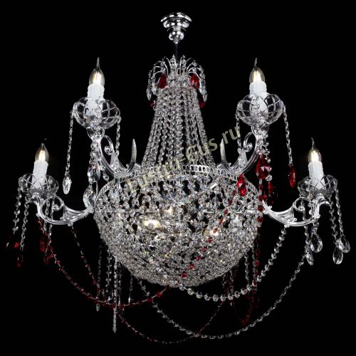 Люстра Елизавета малая №9 красная в Саратове Гусь Хрустальный