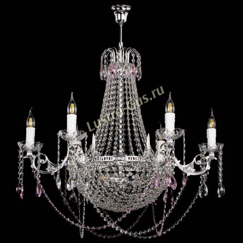 Люстра Елизавета малая №9 розовая в Саратове Гусь Хрустальный