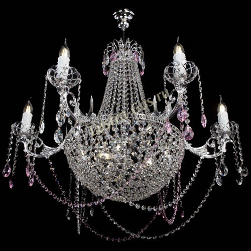 Люстра Елизавета малая №9 розовая в Саратове Гусь Хрустальный