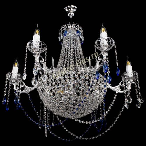 Люстра Елизавета малая №9 синяя в Саратове Гусь Хрустальный