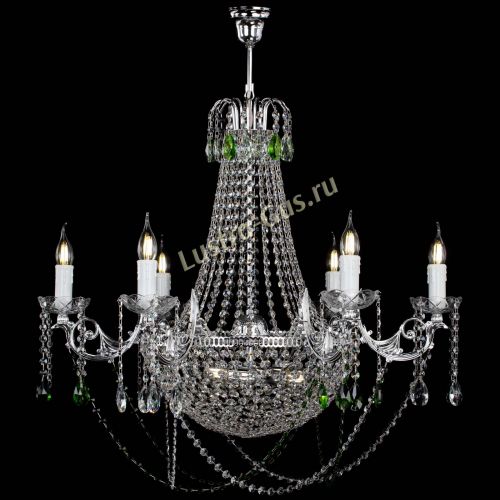 Люстра Елизавета малая №9 зеленая в Саратове Гусь Хрустальный