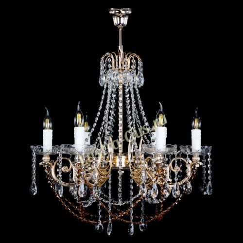 Люстра Елизавета малая Чайная (рожки - металл) в Саратове Гусь Хрустальный