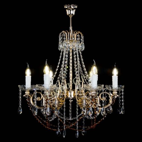 Люстра Елизавета малая Чайная (рожки - металл) в Саратове Гусь Хрустальный