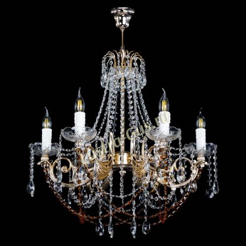 Люстра Елизавета малая Чайная (рожки - металл) в Саратове Гусь Хрустальный