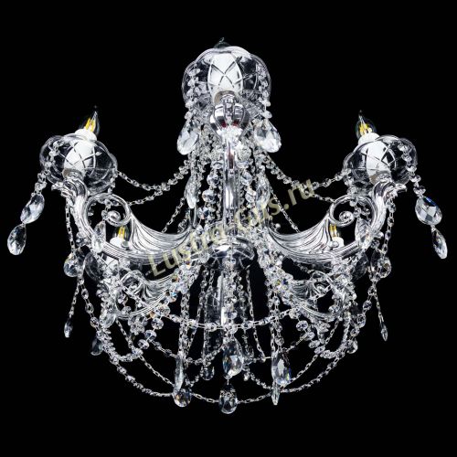 Люстра Елизавета малая в серебре (рожки - металл) в Саратове Гусь Хрустальный