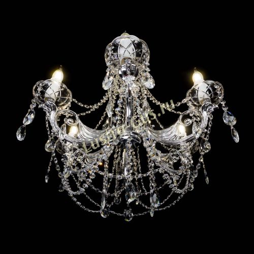 Люстра Елизавета малая в серебре (рожки - металл) в Саратове Гусь Хрустальный