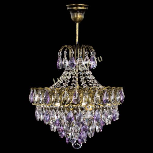 Люстра Грация с подвесом под бронзу Фиолетовая в Саратове Гусь Хрустальный