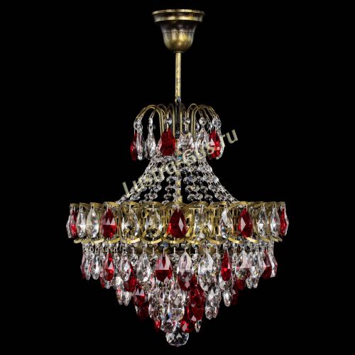 Люстра Грация с подвесом под бронзу Красная в Саратове Гусь Хрустальный