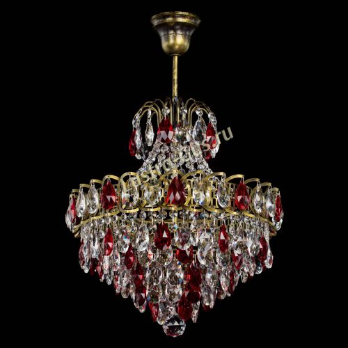 Люстра Грация с подвесом под бронзу Красная в Саратове Гусь Хрустальный