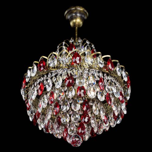 Люстра Грация с подвесом под бронзу Красная в Саратове Гусь Хрустальный