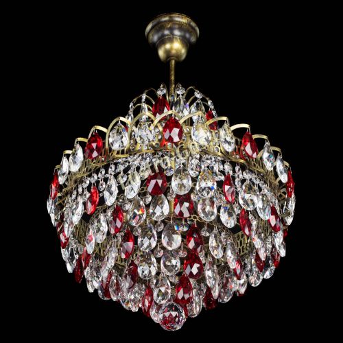 Люстра Грация с подвесом под бронзу Красная в Саратове Гусь Хрустальный
