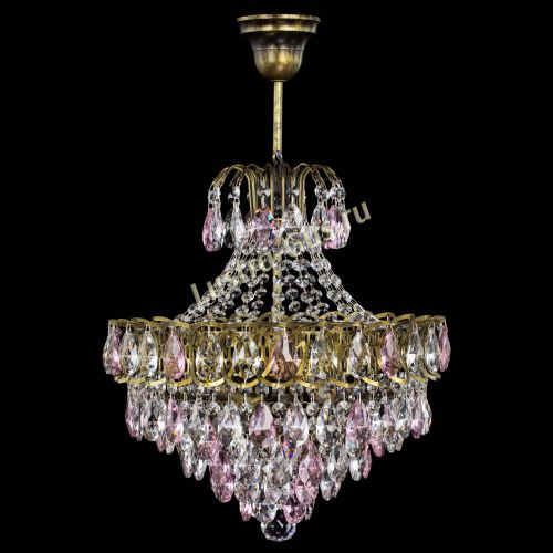Люстра Грация с подвесом под бронзу Розовая в Саратове Гусь Хрустальный