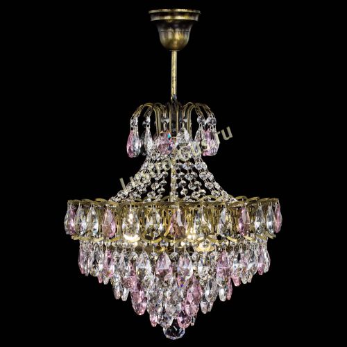 Люстра Грация с подвесом под бронзу Розовая в Саратове Гусь Хрустальный