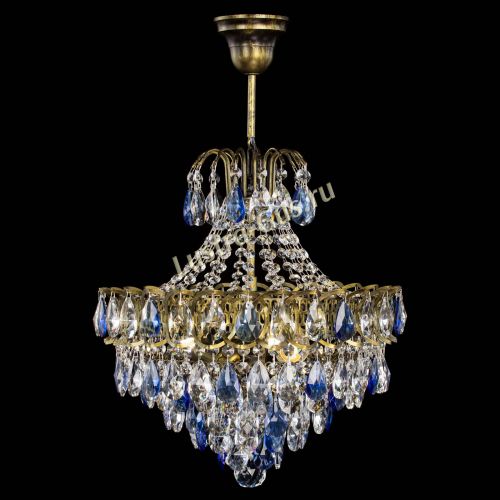 Люстра Грация с подвесом под бронзу Синяя в Саратове Гусь Хрустальный