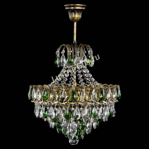 Люстра Грация с подвесом под бронзу Зеленая в Саратове Гусь Хрустальный