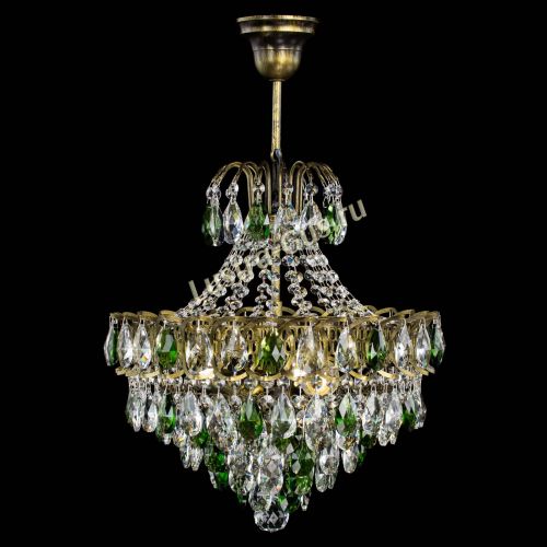 Люстра Грация с подвесом под бронзу Зеленая в Саратове Гусь Хрустальный