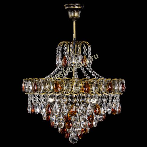 Люстра Грация №5 с подвесом под бронзу Чайная в Саратове Гусь Хрустальный