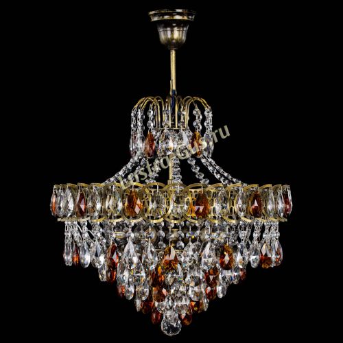 Люстра Грация №5 с подвесом под бронзу Чайная в Саратове Гусь Хрустальный