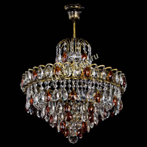 Люстра Грация №5 с подвесом под бронзу Чайная в Саратове Гусь Хрустальный