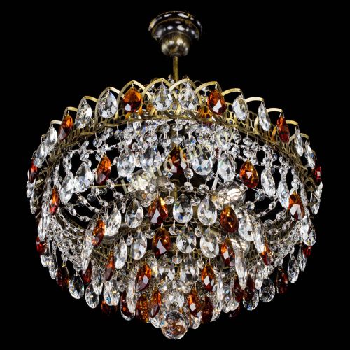 Люстра Грация №5 с подвесом под бронзу Чайная в Саратове Гусь Хрустальный